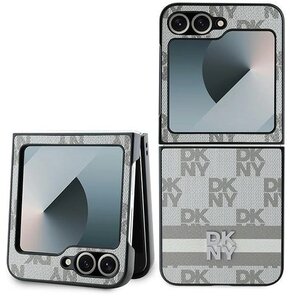 Etui DKNY Chequered Pattern Printed Stripes do Samsung Galaxy Z Flip 6 Beżowy
