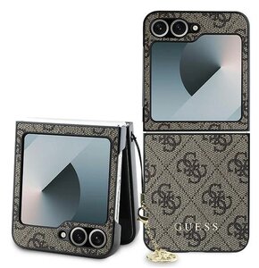 Etui GUESS 4G Charm do Samsung Galaxy Z Flip 6 Brązowy