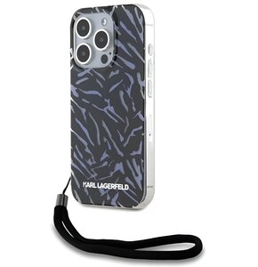 Etui KARL LAGERFELD Zebra With Cord do Apple iPhone 15 Pro Max Fioletowy