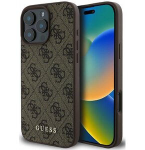 Etui GUESS 4G Classic do Apple iPhone 16 Pro Brązowy