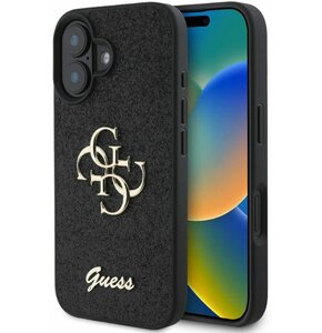 Etui GUESS Fixed Glitter Big 4G do Apple iPhone 16 Czarny