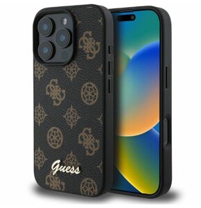 Etui GUESS Peony Script MagSafe do Apple iPhone 16 Pro Max Czarny