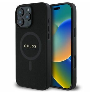 Etui GUESS Saffiano Classic Logo MagSafe do Apple iPhone 16 Pro Max Czarny