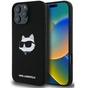 Etui KARL LAGERFELD Silicone Choupette Head Print MagSafe do Apple iPhone 16 Pro Max Czarny