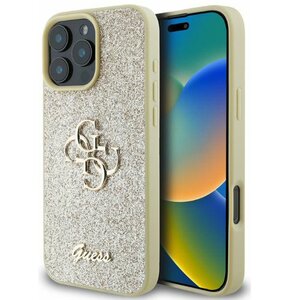 Etui GUESS Fixed Glitter Big 4G do Apple iPhone 16 Pro Max Złoty