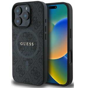 Etui GUESS 4G Ring Classic Logo MagSafe do Apple iPhone 16 Pro Czarny