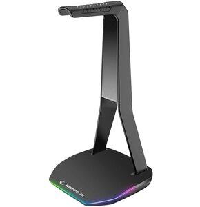 Stojak na słuchawki RAMPAGE Tower T14 RGB Wbudowany HUB USB, Wysokość 257 mm Czarny