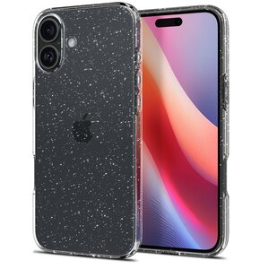 Etui SPIGEN Liquid Crystal do Apple iPhone 16 Przezroczysto-brokatowy