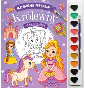 Kolorowanka Malowanie farbkami Królewny (miękka okładka)