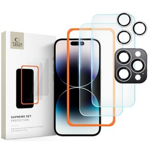 Szkło hartowane TECH-PROTECT Supreme Set do Apple iPhone 16 Pro Przezroczysty