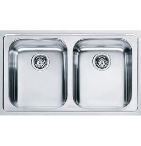 Zlewozmywak dwukomorowy FRANKE Logica LLX 620-79 101.0153.289 Stal szczotkowana 50x79