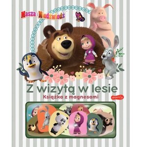 Książka z magnesami Masza i Niedźwiedź Z wizytą w lesie (twarda okładka)