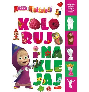 Kolorowanka Masza i Niedźwiedź Koloruj i naklejaj 2 (miękka okładka)