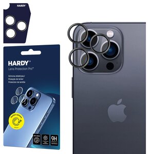 Szkło hartowane na obiektyw 3MK Hardy Lens Protection Pro do Apple iPhone 16 Pro/16 Pro Max Tytanowo-szary