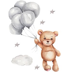 Naklejki na ścianę SIPO Miś z balonikami WS63036