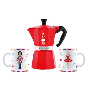 Zestaw BALETTI Kawiarka Moka Express 6 TZ + 2 Kubki Nutcraker