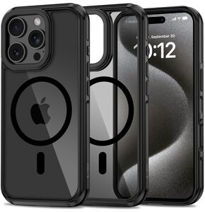 Etui TECH-PROTECT AirHybrid Magsafe do Apple iPhone 16 Pro Przezroczysto-czarny