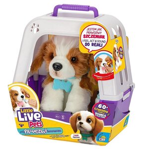 Zabawka interaktywna COBI Little Live Pets Piesek z transporterem MO-26548