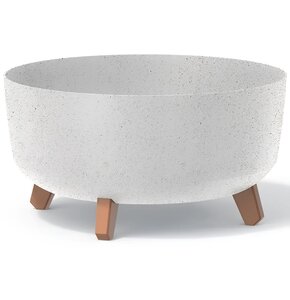 Doniczka PROSPERPLAST Gracia Low Eco Wood DGRL400LW-S449W 14.3L Biały