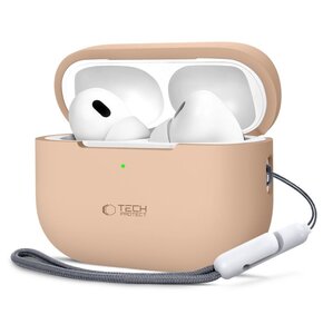 Etui na słuchawki TECH-PROTECT Silicone do Apple Airpods Pro 1/2 Beżowy