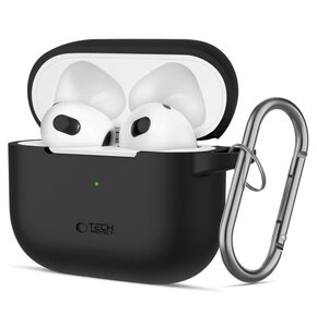 Etui na słuchawki TECH-PROTECT Silicone Hook do Apple Airpods 3 Czarny