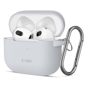 Etui na słuchawki TECH-PROTECT Silicone Hook do Apple Airpods 3 Szary