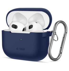 Etui na słuchawki TECH-PROTECT Silicone Hook do Apple Airpods 3 Granatowy