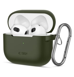 Etui na słuchawki TECH-PROTECT Silicone Hook do Apple Airpods 3 Zielone