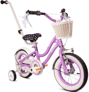 Rower dziecięcy SUN BABY Heart Bike 12 cali dla dziewczynki Fioletowy