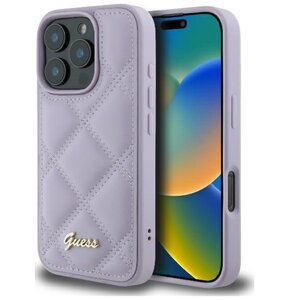 Etui GUESS Quilted Metal Logo do Apple iPhone 16 Pro Max Jasnofioletowy