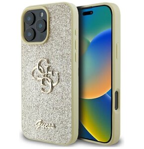 Etui GUESS Fixed Glitter Big 4G do Apple iPhone 16 Pro Złoty