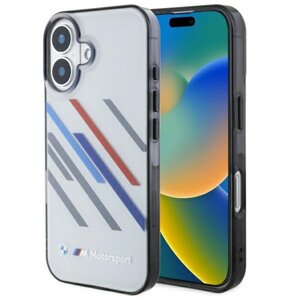 Etui BMW Motosport IML Random Stripes do Apple iPhone 16 Szary