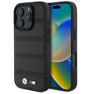 Etui BMW M Perforated And Stitched Line MagSafe do Apple iPhone 16 Pro Czarny