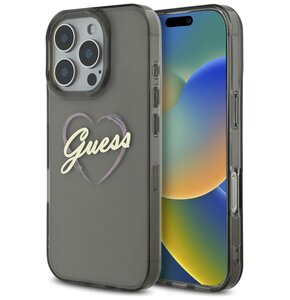 Etui GUESS IML Heart do Apple iPhone 16 Pro Max Czarny