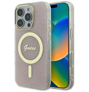 Etui GUESS IML 4G MagSafe do Apple iPhone 16 Pro Max Różowy