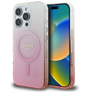 Etui GUESS IML Glitter Gradient MagSafe do Apple iPhone 16 Pro Max Różowy