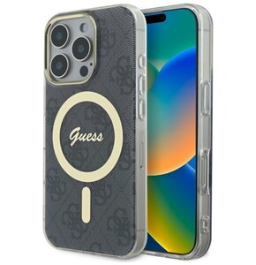 Etui GUESS IML 4G MagSafe do Apple iPhone 16 Pro Max Czarny