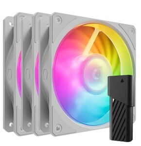 Wentylator COOLER MASTER Mobius 120P ARGB Biały (3 szt.)