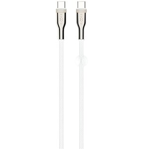 Kabel pleciony USB-C - USB-C FIXED 100W 0.5 m Biały