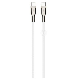 Kabel pleciony USB-C - USB-C FIXED 100W 1.2 m Biały