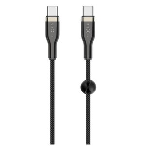 Kabel pleciony USB-C - USB-C FIXED 100W 2 m Czarny