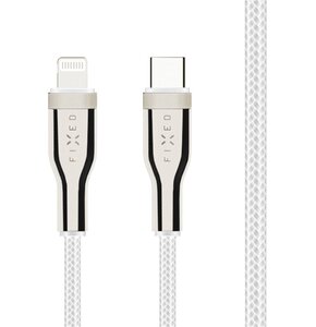 Kabel pleciony USB-C - Lightning FIXED 60W 0.5 m Biały