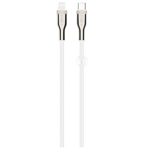 Kabel pleciony USB-C - Lightning FIXED 60W 1.2 m Biały