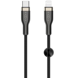 Kabel pleciony USB-C - Lightning FIXED 60W 2 m Czarny