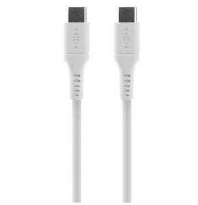 Kabel silikonowy USB-C - USB-C FIXED 60W 1.2 m Biały