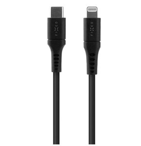 Kabel silikonowy USB-C - Lightning FIXED 60W 1.2 m Czarny