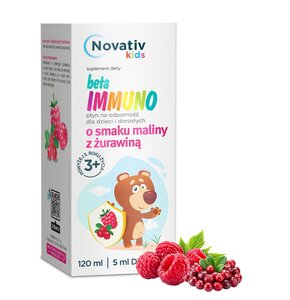 Kompleks witamin NOVATIV Kids Beta immuno Malina z żurawiną (120 ml)
