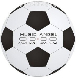 Głośnik mobilny MUSIC ANGEL Piłka nożna Biało-czarny