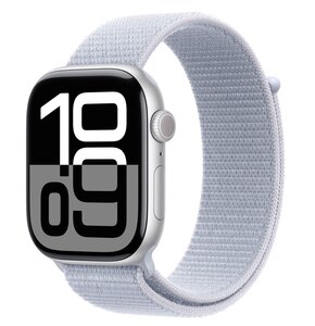 Apple Watch 10 GPS + Cellular 46mm koperta z aluminium (srebrny) + opaska sportowa (błękitny obłok)