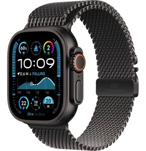 Apple Watch Ultra 2 GPS + Cellular 49mm koperta tytanowa (czarny) + bransoleta mediolańska z tytanu rozmiar L (czarny)
